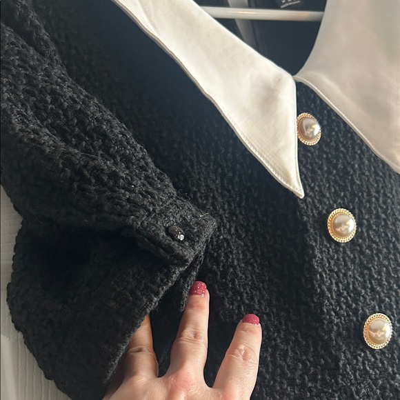 Classic Black Dress with White Collar - Picture 7 of 16